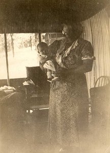Unknown baby and Grandma.