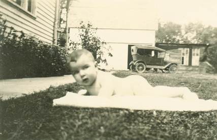 Bare bottomed baby Gene.