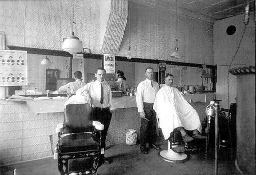 Edward Kampa's Barber Shop in Marble, Minnesota.