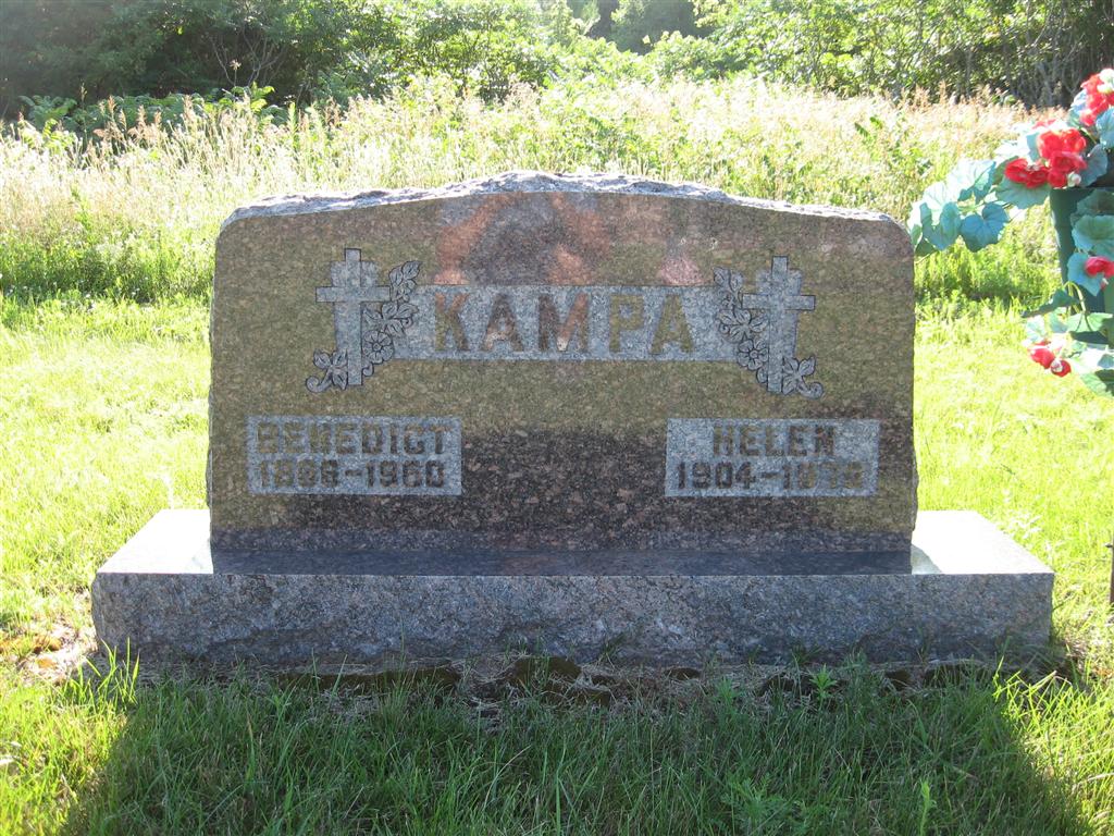 Gravestone of Benedict and Helen Kampa