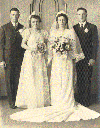 Ralph and Bertha Barthelemy (n&eacute;e Kampa) Wedding Party, 1941.