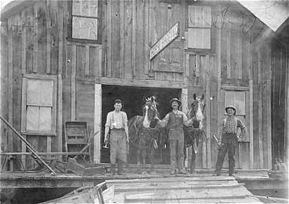 Tony Stimler in front of his Blacksmith Shop.