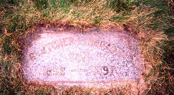 Gravestone of Blucher L. Rhoades, Lakewood Cemetery, Minneapolis, MN.