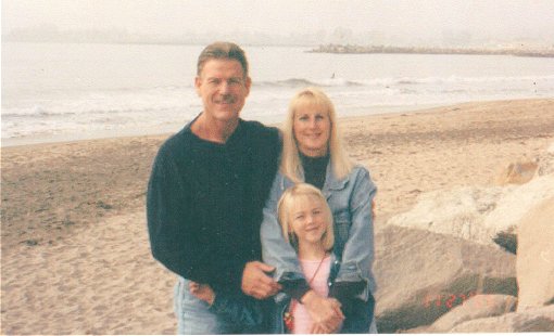 Bob, Lori and Katelyn Kampa, Christmas 1999.