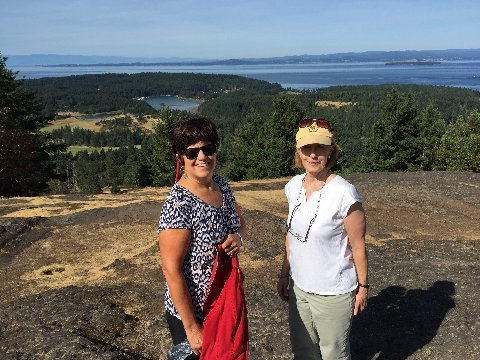 Bonnie and Becky, the pastor's wife, on San Juan Island, WA