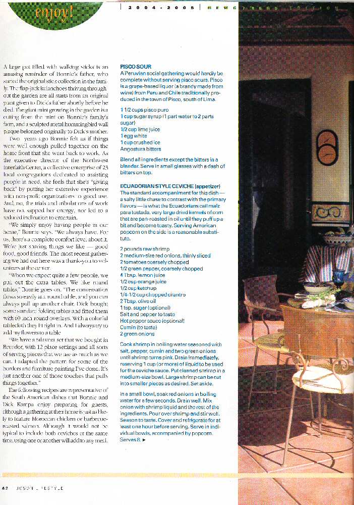 'Outdoor Galore,' p. 42, with article on Dick and Bonnie Kampa's Tucson home and lifestyle