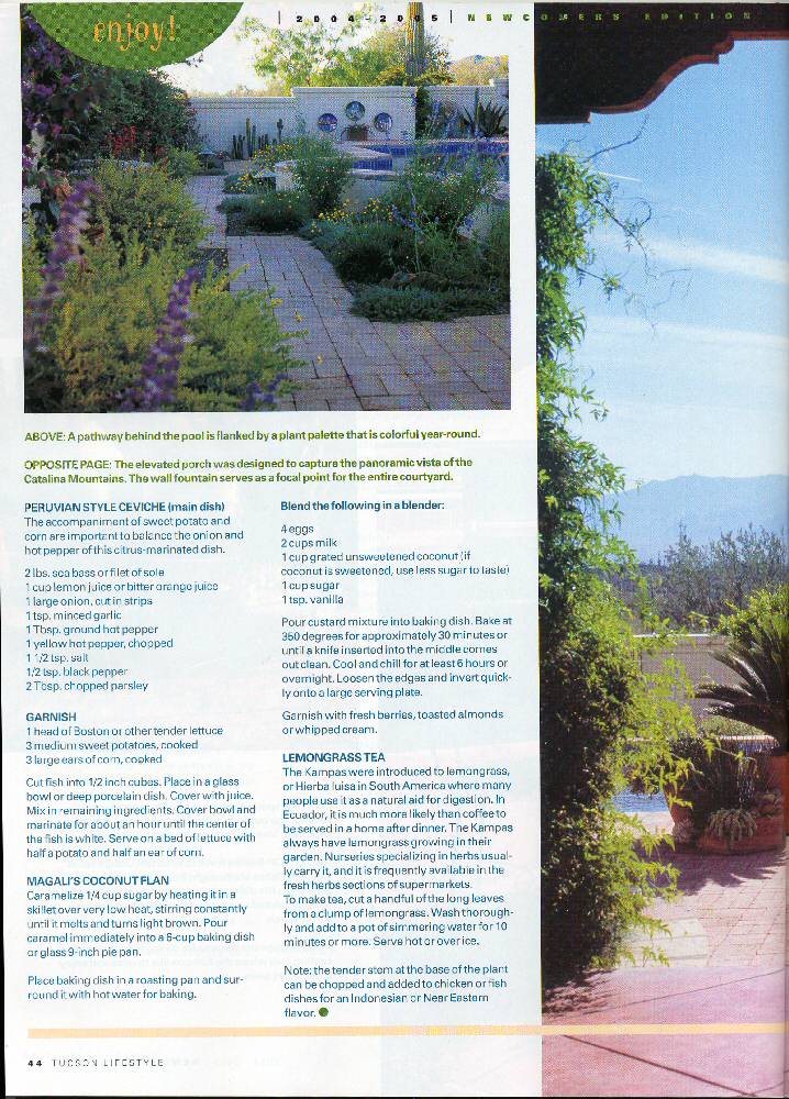 'Outdoor Galore,' p. 44, with article on Dick and Bonnie Kampa's Tucson home and lifestyle
