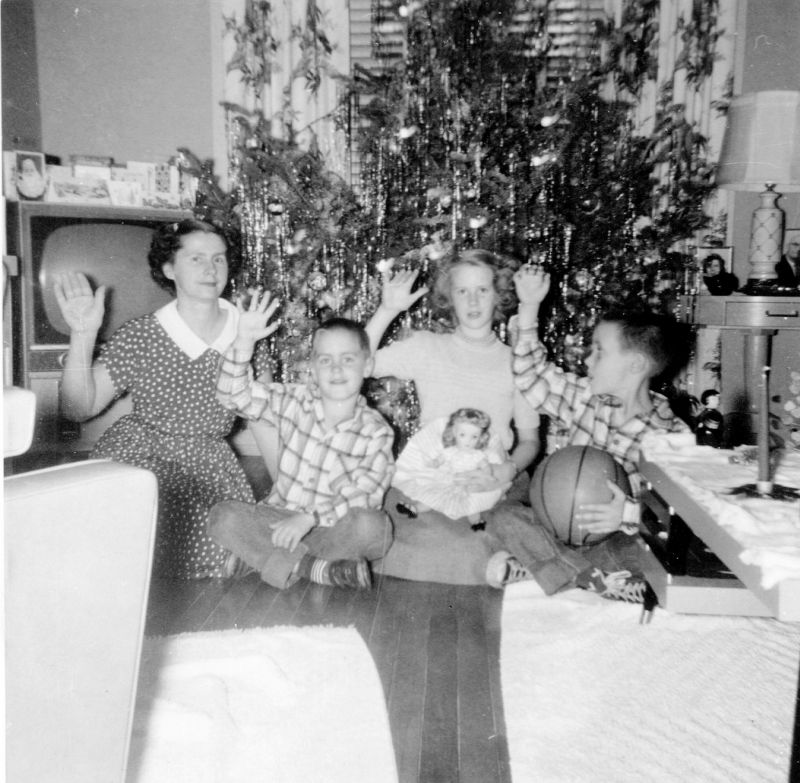 Bordua family in Dec. 1956, Barksdale AFT, Louisiana
