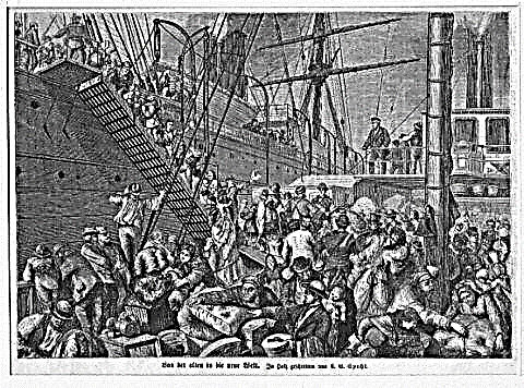 Crowd emigrating from Bremen, Germany