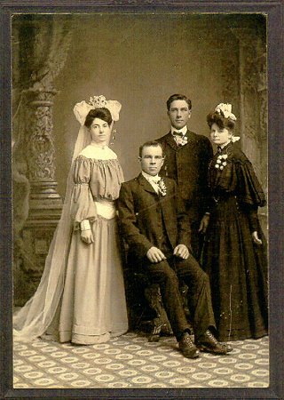 Charles F. and Emma Kampa (n&eacute;e Dore) Wedding Party.