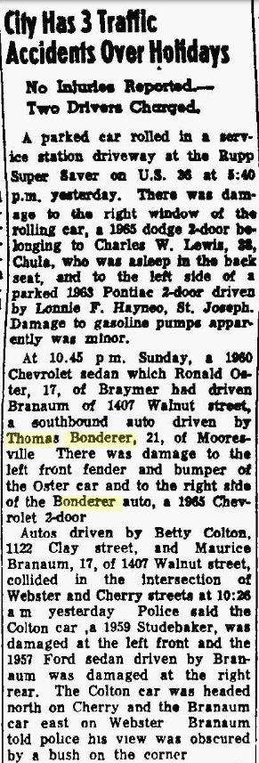 City Has 3 Traffic Accidents Over Holidays, 7 Sep 1965