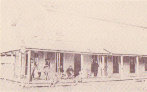 Close-up view of Clear Lake House/Hotel.