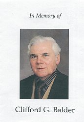 In Memory of Clifford G. Balder.