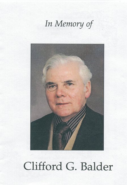 In Memory of Clifford G. Balder.