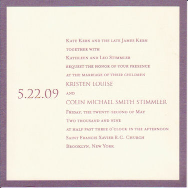 Colin and Kristen Kern Stimmler wedding announcement