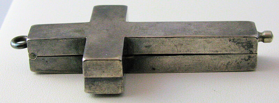 Close-up view of cross side