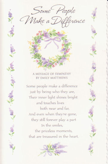 Sympathy card from Dana's friends