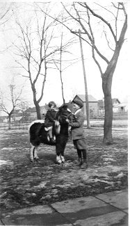 Deed and Joe Stimler and their pony.