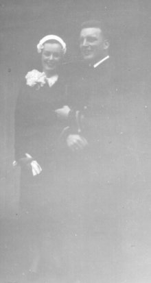 Diane and Ens. Dick Stimler, Long Beach, CA February 26, 1951.