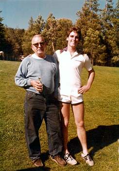 Richard Stimler with his son Paul at Applegate Park, Ruch OR, summer 1982.