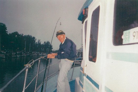 Don Kampa fishing outside of Santa Cruz CA, 1998.