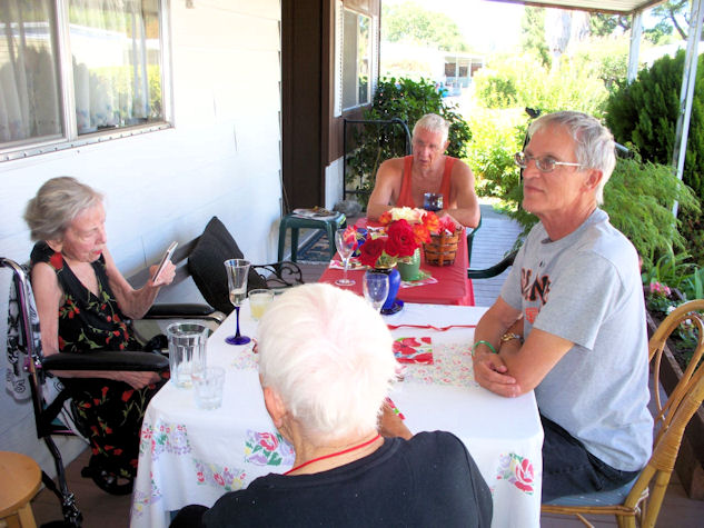 Dorothy and her nephews David and James, with Dorothy's sister Louise in the foreground