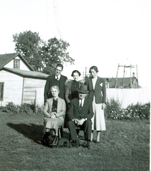 The Benninghoff Family.  Standing left to right:  Joe Benninghoff, his wife Dorothy and Bertha Benninghoff