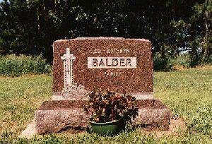 Edward and Catherine Balder's Gravestone, St. Patrick Cemetery, Minden, MN.