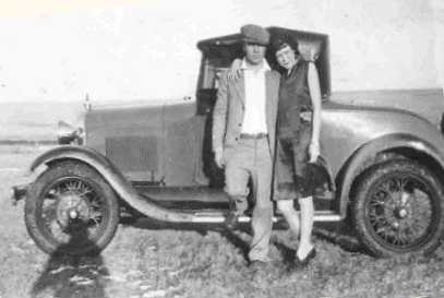 Ed and Hazel Balder's much-prized new car, 1920.