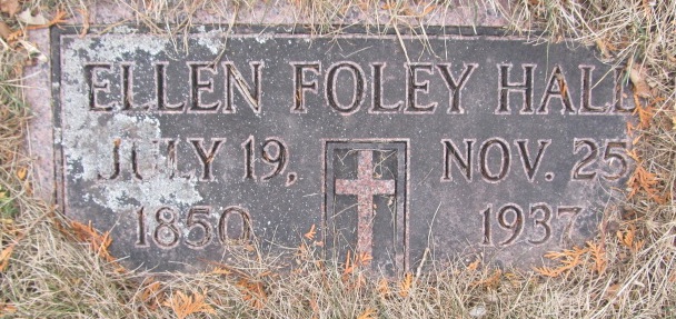 Gravestone of Ellen Foley Hall