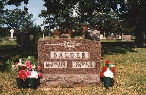 Ellsworth and Alvina Balder's Gravestone, St. Patrick Cemetery, Minden, MN.