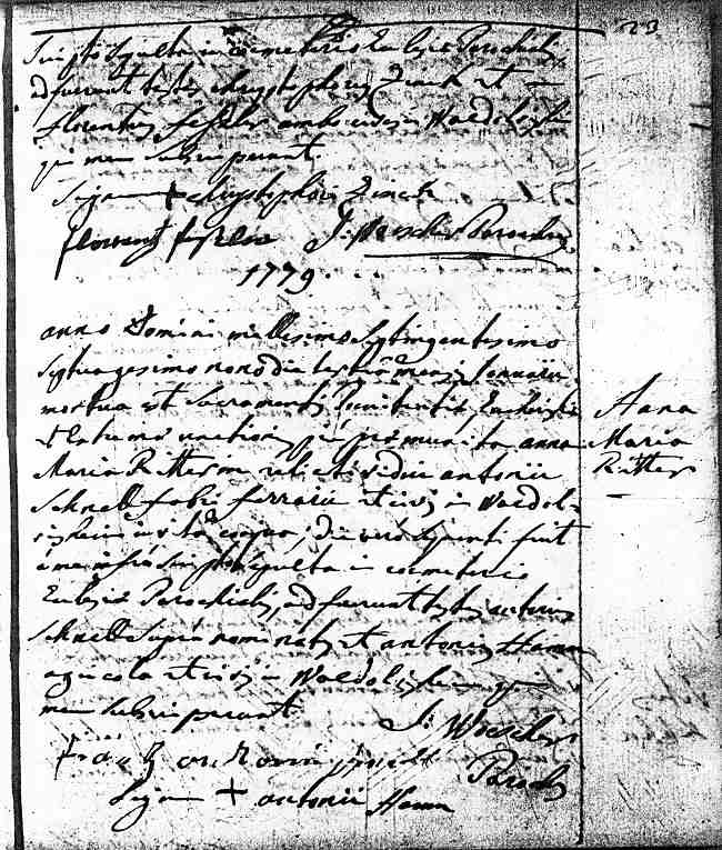 Second page of Sts-Pancrace-et-Boniface Parish Death Record of Eva Stimmler.
