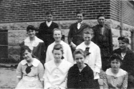 Frances Kampa and her 8th grade class, Claremont, Minnesota
