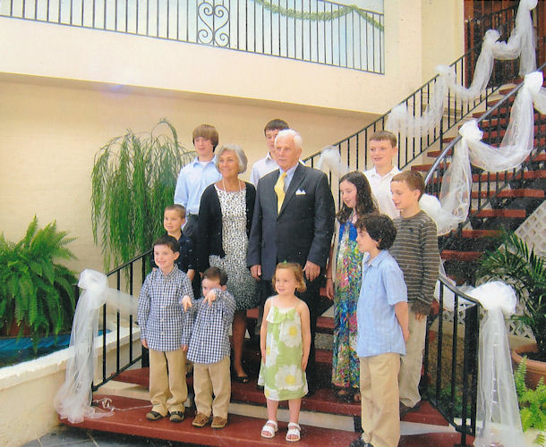 Gale and Paul Stimmler and all ten of their grandchildren at the Flanders Hotel in Ocean City NJ on Easter Sunday morning