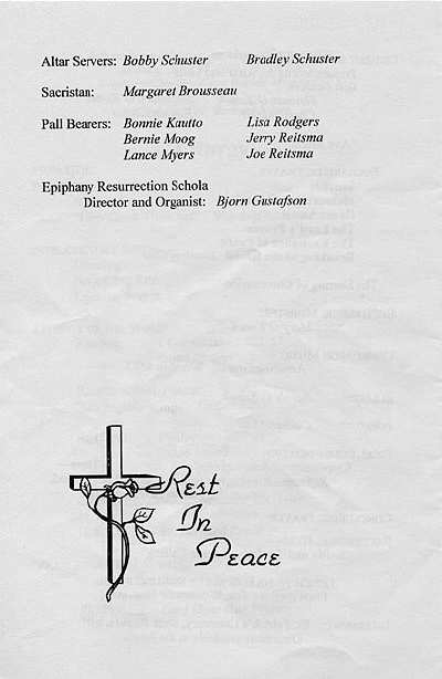 Genevieve O'Konek Liturgy.