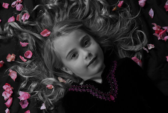 Gianna with rose petals, 2009