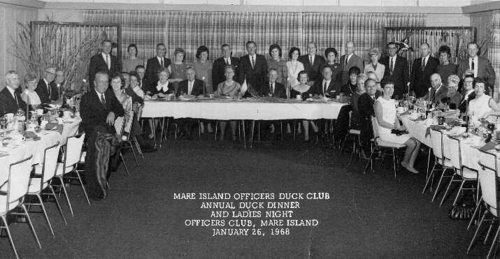 Close-up of Mare Island Officers Duck Club, Annual Duck Dinner and Ladies Night, Jan. 26, 1968
