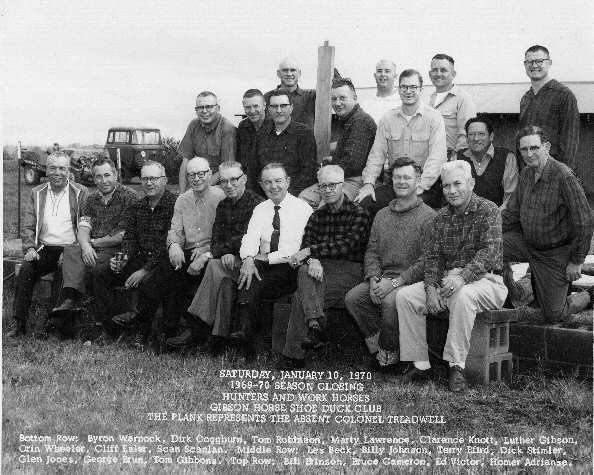 Season Closing, Hunters and Work Horses, Gibson Horse Shoe Duck Club, Jan. 10, 1970