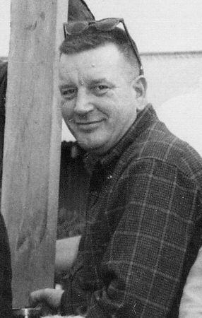 Close-up of Dick Stimler at Gibson Horse Shoe Duck Club, Jan. 10, 1970