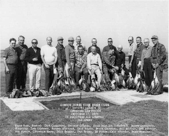 Gibson Horse Shoe Duck Club, 1970-71 Season, Opening Day Shoot, Oct. 17, 1970