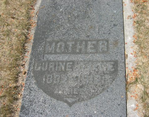 Close-up of Gurine Qvale's Gravestone, Fairview Cemetery, Willmar, MN.