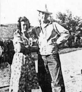 Irene (Kampa) Elwell and her brother Harry Kampa, taken on Irene's farm in Foley, date unknown.