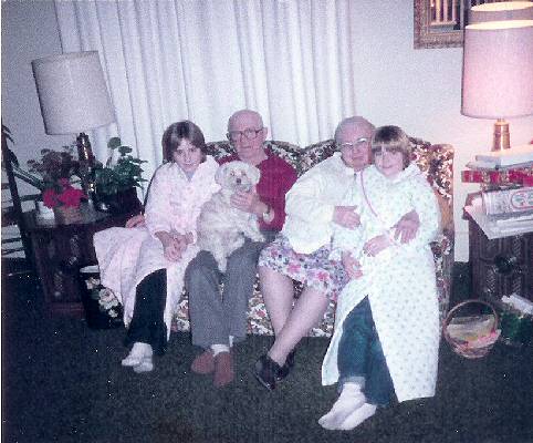 Harry and Margaret Greenwood and their grandchildren, .