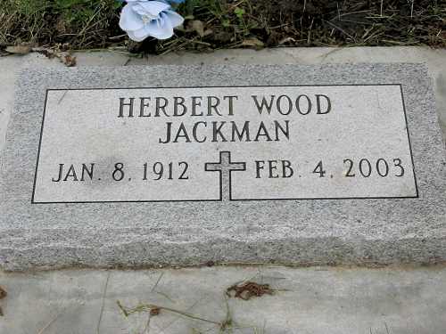 Gravestone of Herbert Jackman, NE.
