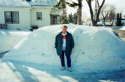 Helen Hengel in her driveway, last week of March, 2001.