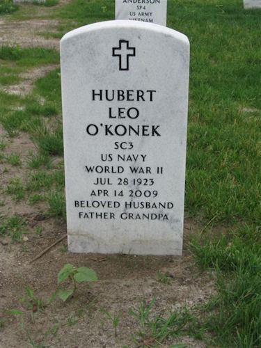 Hubert Leo O'Konek Gravestone