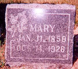 Mary Imholte's gravestone.
