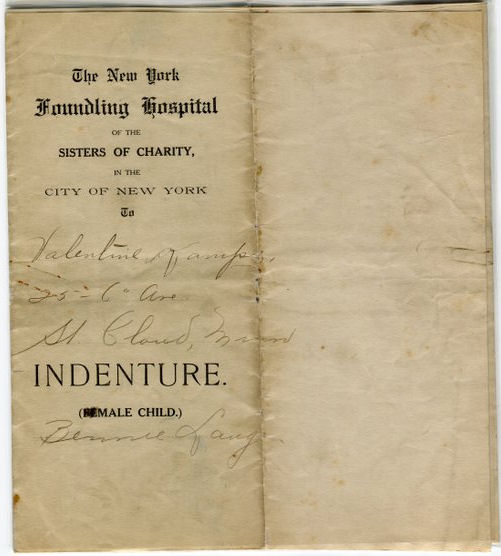 Cover of Indenture agreement for Bennie Lang