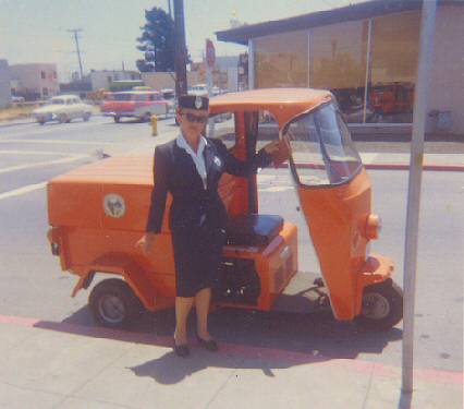 Inez (Greenwood) Joos, meter maid, June 1962.