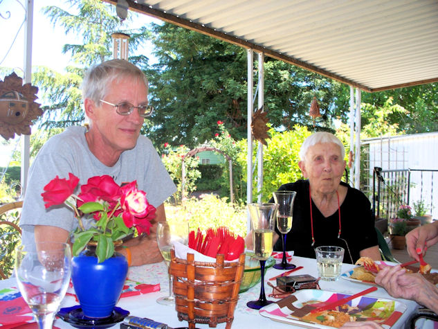 James and his mother Louise at his Aunt Dorothy's 88th birthday party, June 28, 2012